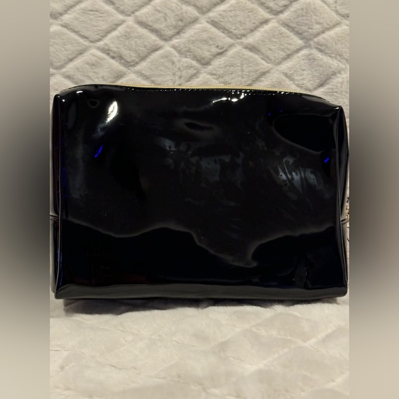 JC Juicy couture travel cosmetic makeup bag shiny black with bling juicy NWT - Picture 9 of 9